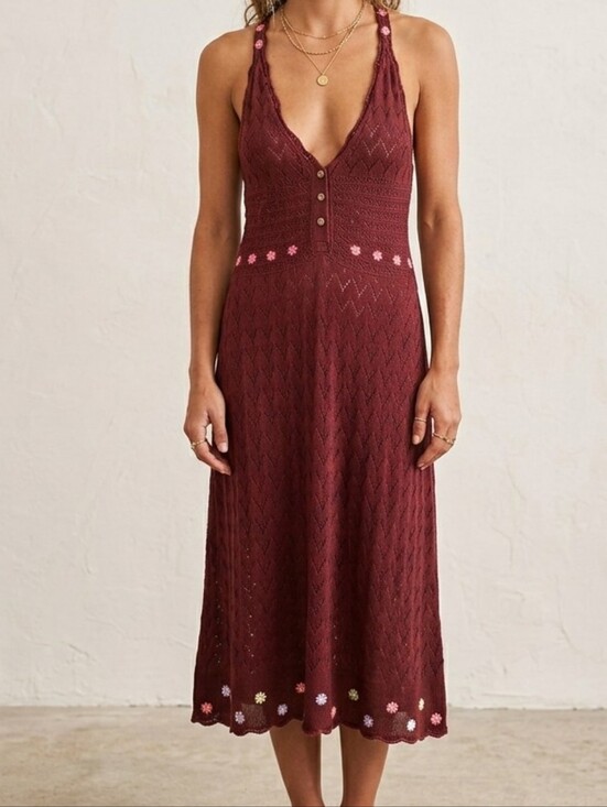 Free People Dresses & Skirts - Free People Intimately Lazy Daisy Crochet Chemise Midi Dress